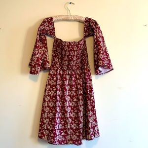 NEW Off Shoulder Red Floral Mini Dress